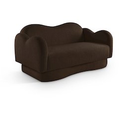 Bloom Brown Teddy Fabric Loveseat