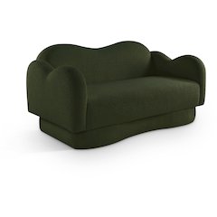 Bloom Green Teddy Fabric Loveseat
