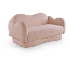 Bloom Pink Teddy Fabric Loveseat
