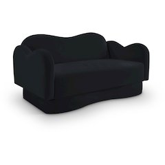 Bloom Black Velvet Loveseat