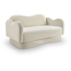 Bloom Cream Velvet Loveseat