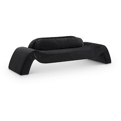 Austin Black Velvet Sofa