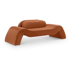 Austin Cognac Velvet Loveseat