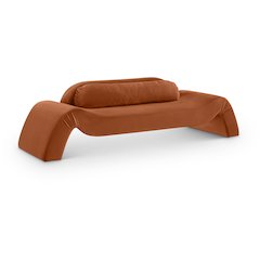 Austin Cognac Velvet Sofa