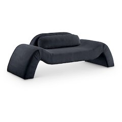 Austin Black Corduroy Fabric Loveseat
