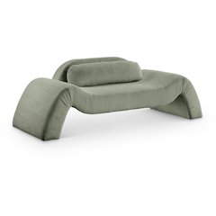 Austin Green Corduroy Fabric Loveseat