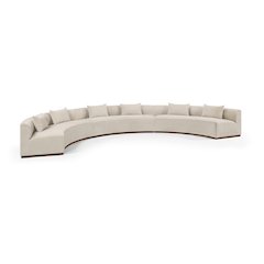 Avanti 221.25" Beige Chenille Fabric Upholstered 3pc. Modular Sectional