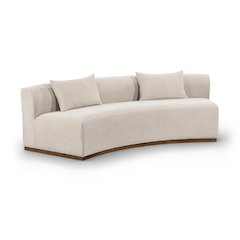 Avanti 104" Beige Chenille Fabric Upholstered Sofa