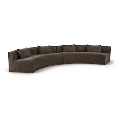 Avanti 182.5" Brown Chenille Fabric Upholstered 2pc. Modular Sectional