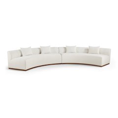 Avanti 182.5" Cream Chenille Fabric Upholstered 2pc. Modular Sectional