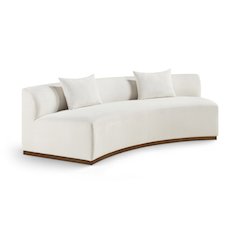 Avanti 104" Cream Chenille Fabric Upholstered Sofa