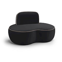 Swerve Black Velvet Upholstered Chair