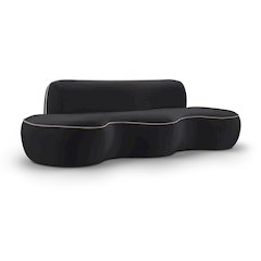 Swerve 101" Black Velvet Upholstered Sofa