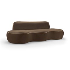 Swerve 101" Brown Velvet Upholstered Sofa