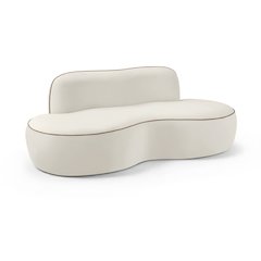 Swerve 77" Cream Velvet Upholstered Loveseat