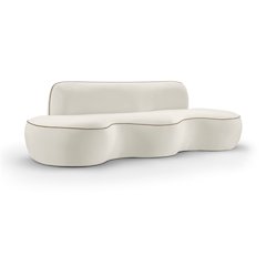 Swerve 100" Cream Velvet Upholstered Sofa