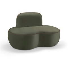 Swerve Green Velvet Upholstered Chair