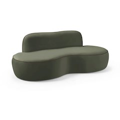 Swerve 77" Green Velvet Upholstered Loveseat
