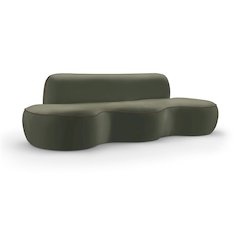 Swerve 100" Green Velvet Upholstered Sofa