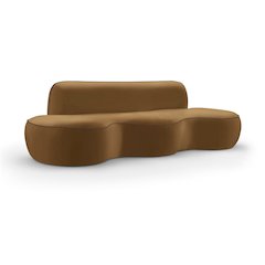 Swerve 100" Saddle Velvet Upholstered Sofa