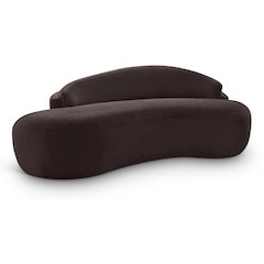 Caspian 79" Brown Chenille Fabric Upholstered Loveseat