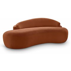 Caspian 79" Cognac Chenille Fabric Upholstered Loveseat