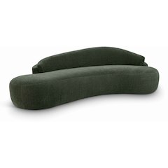 Caspian 101" Green Chenille Fabric Upholstered Sofa