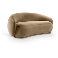 Emery Beige Velvet Loveseat