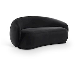 Emery Black Velvet Loveseat
