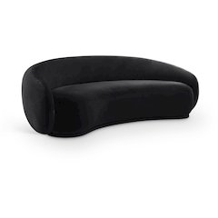 Emery Black Velvet Sofa
