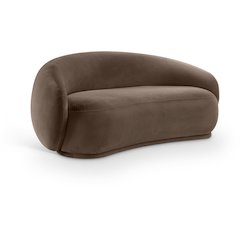 Emery Brown Velvet Loveseat