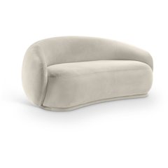 Emery Cream Velvet Loveseat
