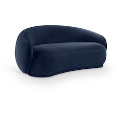 Emery Navy Velvet Loveseat