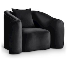 Destin Black Velvet Chair