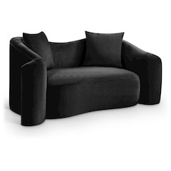 Destin Black Velvet Loveseat