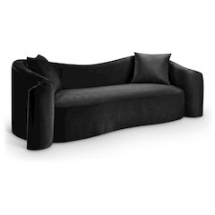 Destin Black Velvet Sofa