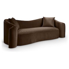 Destin Brown Velvet Sofa