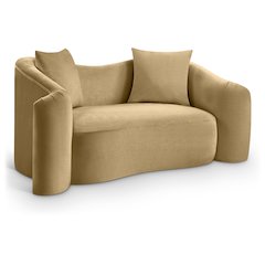 Destin Camel Velvet Loveseat
