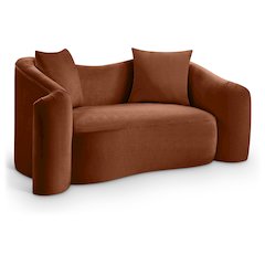 Destin Cognac Velvet Loveseat