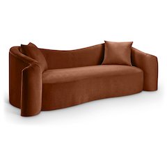 Destin Cognac Velvet Sofa
