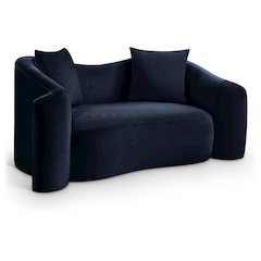 Destin Navy Velvet Loveseat