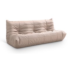 Relax 77.75" Tan Vegan Leather Upholstered Sofa