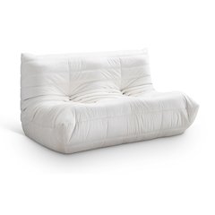 Relax 54.75" Cream Velvet Upholstered Loveseat