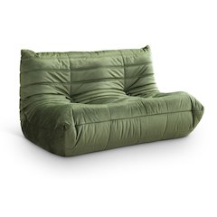 Relax 54.75" Green Velvet Upholstered Loveseat