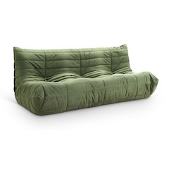 Relax 77.75" Green Velvet Upholstered Sofa