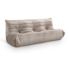Relax 77.75" Taupe Velvet Upholstered Sofa