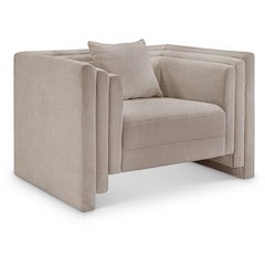 Everett Beige Chenille Fabric Chair