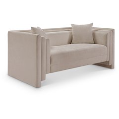 Everett Beige Chenille Fabric Loveseat