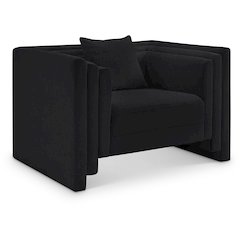 Everett Black Chenille Fabric Chair