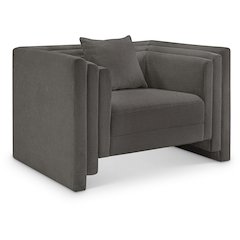 Everett Grey Chenille Fabric Chair